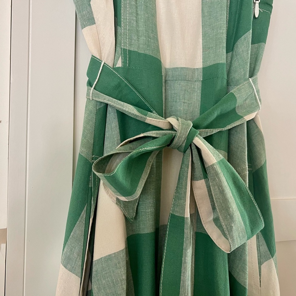 Maeve Green and White Checkered Midi Dress - Picture 6 of 11